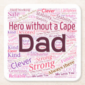 Vater Word Cloud Design Paper-Untersetzer Rechteckiger Pappuntersetzer (Vorderseite)