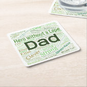 Vater Word Cloud-DesignPaper-Untersetzer Rechteckiger Pappuntersetzer (angewinkelt)