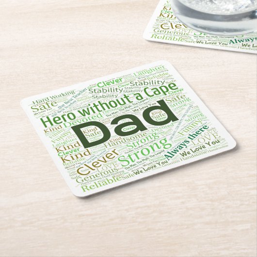 Vater Word Cloud-DesignPaper-Untersetzer Rechteckiger Pappuntersetzer (angewinkelt)