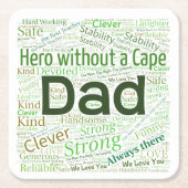 Vater Word Cloud-DesignPaper-Untersetzer Rechteckiger Pappuntersetzer (Vorderseite)