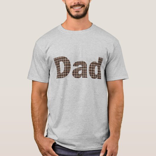 Vater Word in Rustic Burlap Weave Muster T - Shirt (Vorderseite)