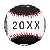 Vater World's Best Two Foto, Year and Name Baseball (Rückseite)