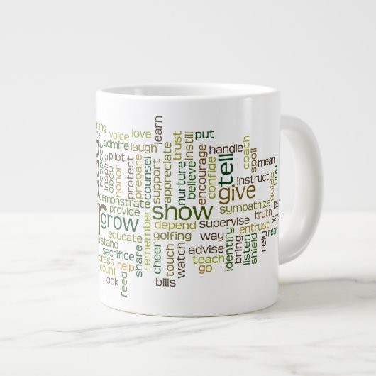 Vater-Wort-Wolken-Tasse Jumbo-Tasse (Vorderseite Rechts)