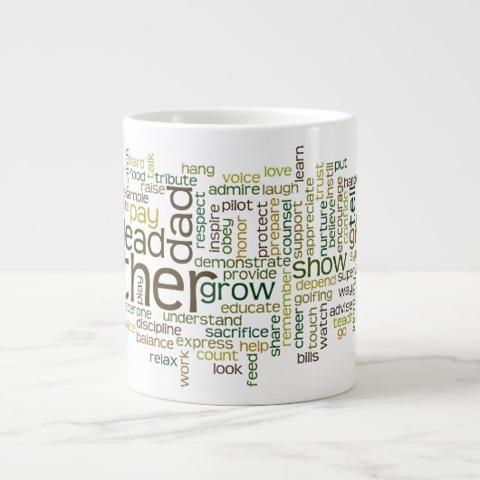 Vater-Wort-Wolken-Tasse Jumbo-Tasse (Vorderseite)