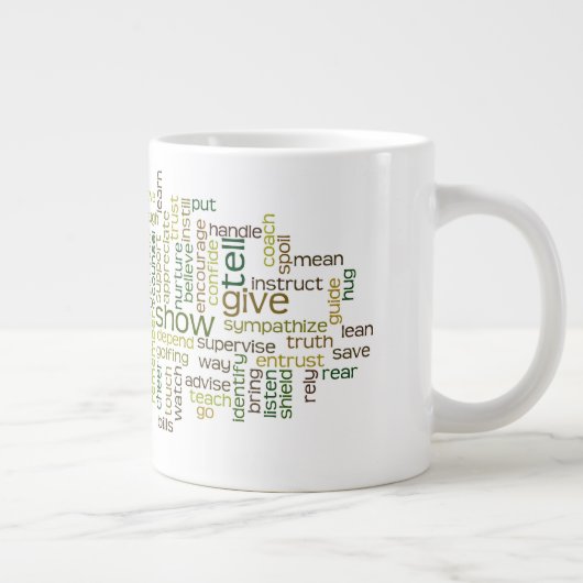 Vater-Wort-Wolken-Tasse Jumbo-Tasse (Rechts)