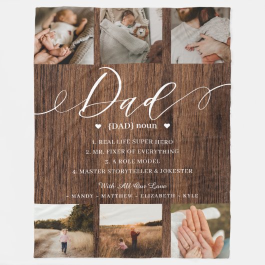 Vater Wörterbuch Begriffsbestimmung Foto Collage W Fleecedecke (Vorderseite)