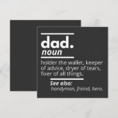 Vater-Wörterbuchdefinition - Funny Vaters Day Gift Einladung (Vorne/Hinten)