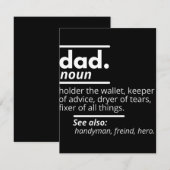 Vater-Wörterbuchdefinition - Funny Vaters Day Gift Save The Date (Vorne/Hinten)