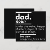 Vater-Wörterbuchdefinition - Funny Vaters Day Gift Save The Date (Vorne/Hinten)
