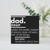 Vater-Wörterbuchdefinition - Funny Vaters Day Gift Save The Date (Stehend Vorderseite)