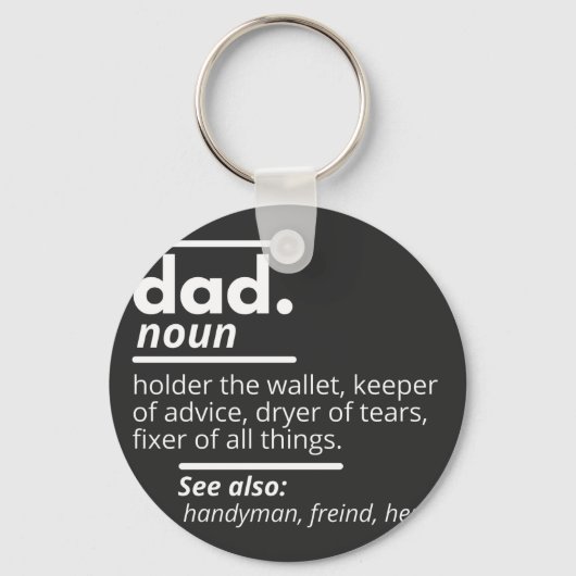 Vater-Wörterbuchdefinition - Funny Vaters Day Gift Schlüsselanhänger (Vorderseite)