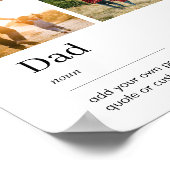 Vater-Wörterbuchdefinitionsfotocollage Poster (Ecke)