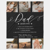 Vater Wörterbuchdefinitionsfotocollage schwarz Fleecedecke (Vorderseite)