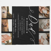 Vater Wörterbuchdefinitionsfotocollage schwarz Fleecedecke (Vorderseite (Horizontal))