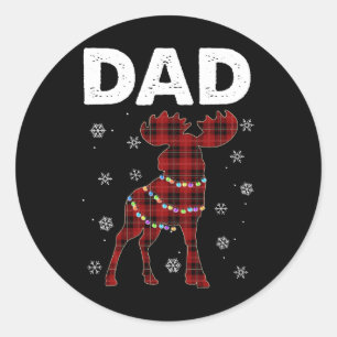 Vater X-mas Elche Weihnachtsfamilie Matching Pajam Runder Aufkleber
