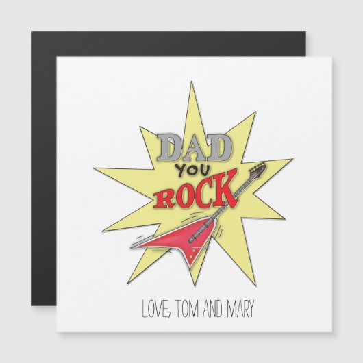 Vater You Rock Card Magnetkarte (Vorne/Hinten)