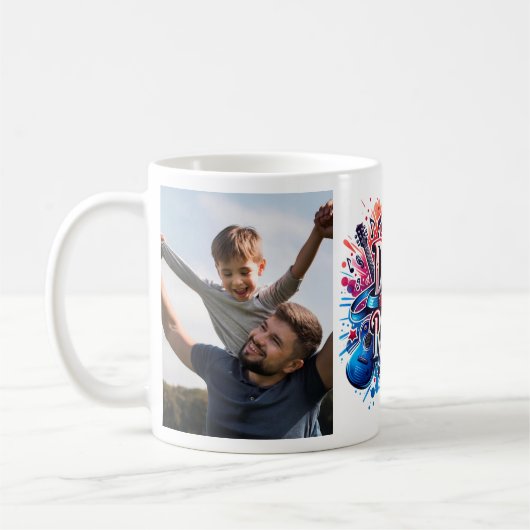 Vater You Rock Custom Fotos Music Kaffeetasse (Links)