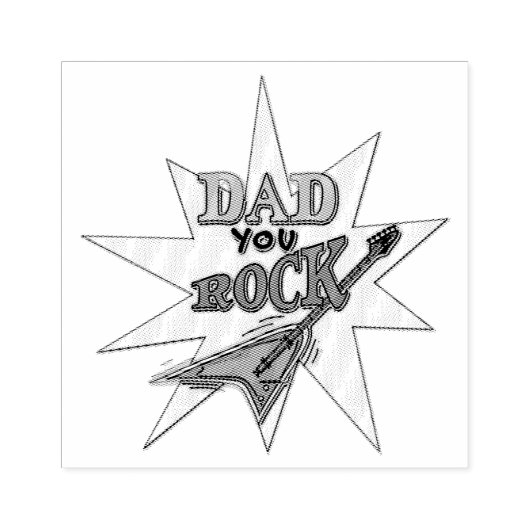 Vater You Rock Gummistempel (Prägung)