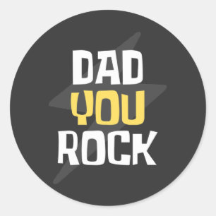 Vater You Rock - Vatertag / Geburtstagsgeschenk Runder Aufkleber