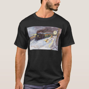 Vater-Zeit u. Zug-Vintages neues Jahr T-Shirt