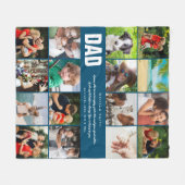 Vater Zitat16 Foto Collage Blau Fleecedecke (Vorderseite (Horizontal))