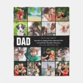 Vater Zitat16 Fotocollage Schwarz und Weiß Fleecedecke (Vorderseite)