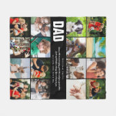 Vater Zitat16 Fotocollage Schwarz und Weiß Fleecedecke (Vorderseite (Horizontal))