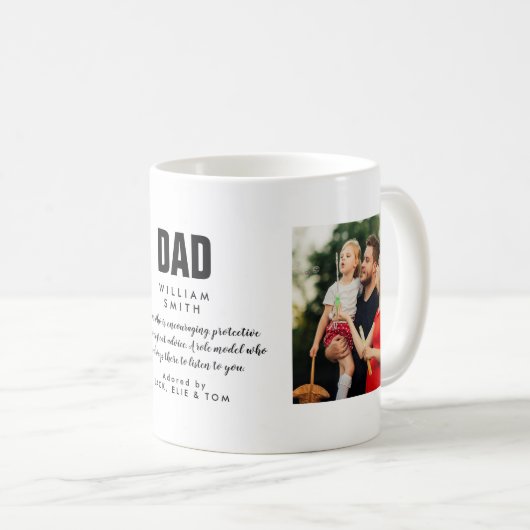 Vater Zitat Modernes Cooles Foto Kaffeetasse (VorderseiteRechts)