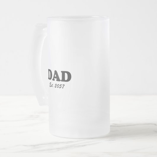 Vater Zolltarifdatum Moderne Typografie Mattglas Bierglas (Vorderseite Links)