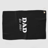 Vater Zolltarifdatum schwarz personalisiert Golfhandtuch (Horizontal)