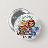 Vater | Zoo Animals Baby Dusche Button (Vorne & Hinten)