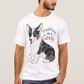 Vater zu einem blauen merle Corgi T-Shirt (Vorderseite)