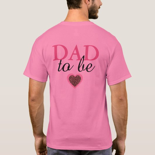 Vater zu Leopard und Pink Baby Dusche T-Shirt (Rückseite)