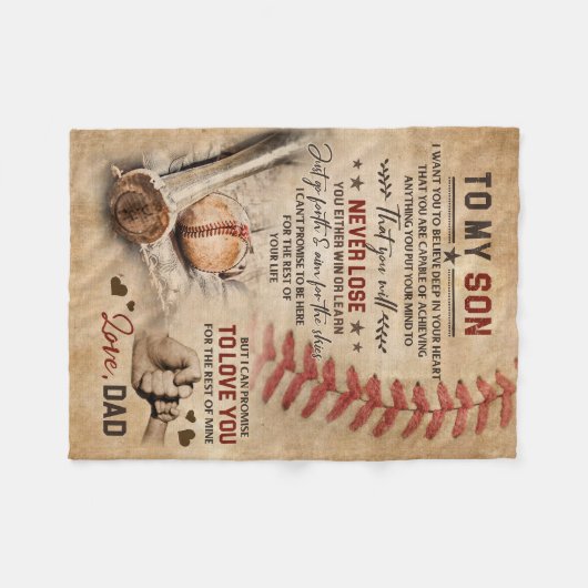 Vater zu meinem Sohn verspreche ich Ihnen Liebe Ba Fleecedecke (Vorderseite (Horizontal))