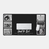 Vater zum 1. Vatertag 6 FotoCollage Schwarz Schreibtischunterlage (Tastatur & Maus)