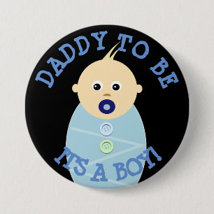 Vater zum blauen Baby Boy Baby Duschknopf Button
