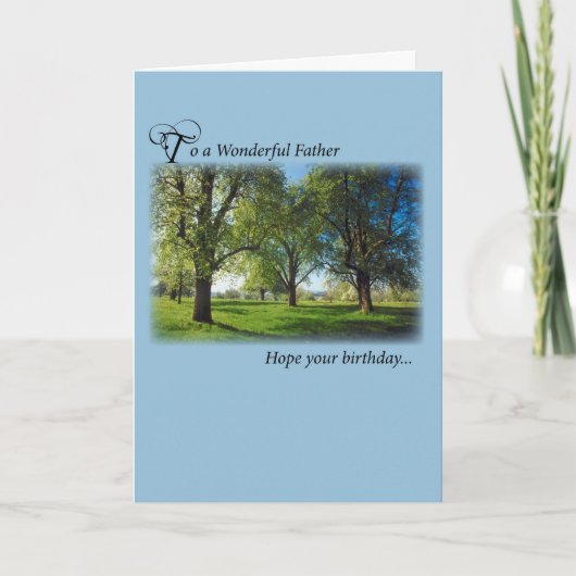 Vater zum Geburtstag, Bäume Karte (Vorderseite)
