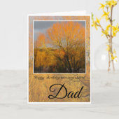 Vater zum Geburtstag, versunkene Winterbäume. Karte (Gelbe Blume)