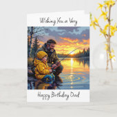 Vater zum Geburtstag wünschen | Nachtfischen Karte (Gelbe Blume)