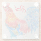 Vater zum Red Rooster Watercolor Painting Vathers  Glasuntersetzer (Rückseite)