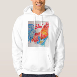 Vater zum Red Rooster Watercolor Painting Vathers  Hoodie