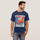 Vater zum Red Rooster Watercolor Painting Vathers T-Shirt (Vorne ganz)