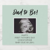 Vater zum Ultraschallfest Foto 1. Vatertag Bierflaschenetikett (Einzelnes Label)