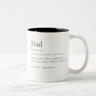 Vater zur Definition Minimalistischer Wörterbücher Zweifarbige Tasse