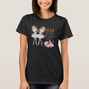Vater Zwillingsmädchen Geburtstag Ballerina Tänzer T-Shirt