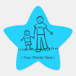 Vatercharakter und Familienname des Sohnes Sonderk Stern-Aufkleber
