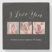 Vaterfamilie am 3. Foto Steinuntersetzer (Vorderseite)