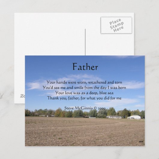 Vatergedicht Postkarte (Vorne/Hinten)