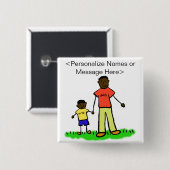 Vatergestalt und Familienkatalog Art Custom Button (Vorne & Hinten)