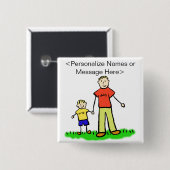 Vatergestalt und Familienkatalog Art Custom Button (Vorne & Hinten)
